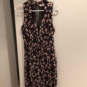 Rebecca Taylor Black Leopard Silk Dress